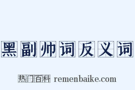 黑副帅词反义词是什么意思的图片